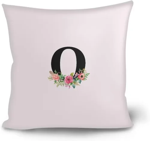 Vista 5 de Fundas de almohada decorativas del alfabeto, fundas de almohada con estampado floral de la letra B, fundas de almohada cuadradas suaves, fundas