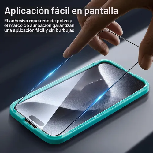 Vista 4 de ESR 3+2 Pack para iPhone 15 Plus Protector de pantalla, Alinear Marco