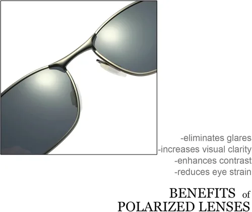 Vista 5 de ZHILE 8-base gafas de sol polarizadas con marco de metal curvas para hombre