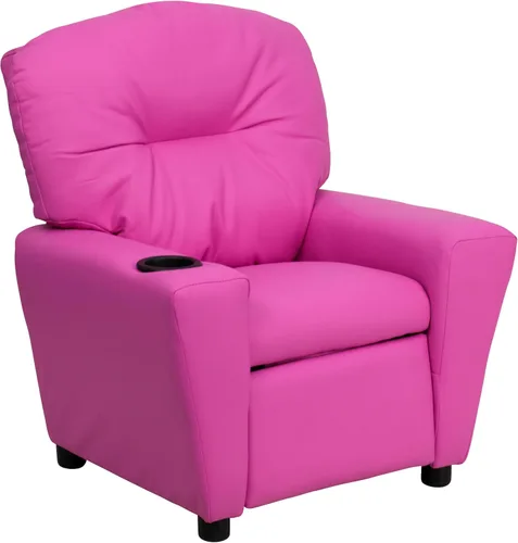 Vista 17 de Flash Furniture Chandler LeatherSoft - Silla reclinable para niños con portavasos y reclinable de seguridad, silla reclinable contemporánea