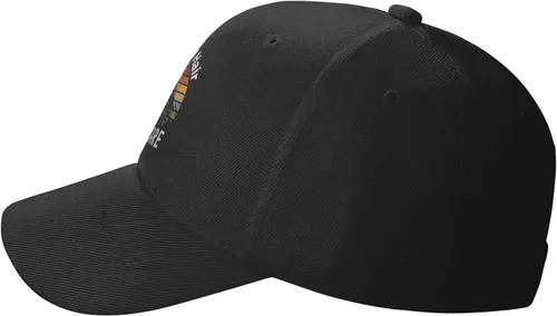 Vista 4 de Can Am Hair Don't Care Baseball Hat Adjustable Solid Color Curved Peaked Cap Unisex Black