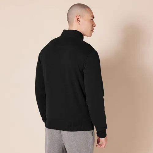 Vista 3 de Tienda Essentials - Sudadera con cremallera completa y cuello alto falso para hombre
