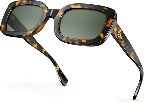 Vista 12 de VISOONE Trendy Chunky Retro Square Sunglasses for Women Men