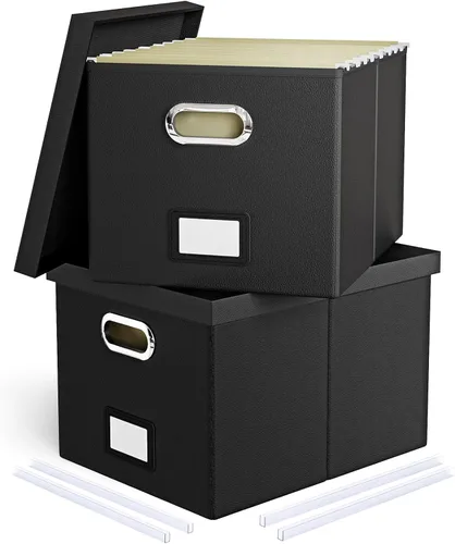 Vista 37 de Oterri Organizador de Archivos, Caja de Archivos, Gabinete de Archivos para Almacenamiento de Carpetas de Archivos Tamaño Carta, Organizador