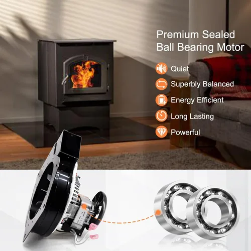 Vista 4 de Criditpid Soplador de escape de repuesto 812-4400 para estufas de pellets PelPro PP130, PP60, Quadra-Fire Santa Fe, Castilla, Pleasant Hearth