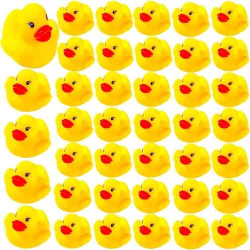 Vista 8 de Juego de mini pato de goma de gran tamaño, 10 piezas, flotador y chirriante, mini pato de goma, baño para bebé, ducha con sonido de pato, juguetes