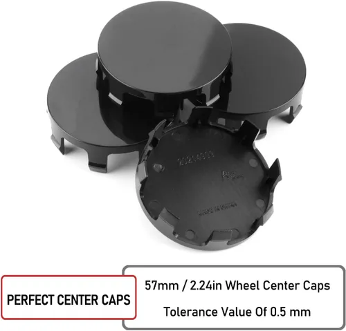 Vista 6 de RTrhinoTuning 4 tapas centrales de rueda de 2.244 in compatibles con llantas de la serie Mark, OD: 2.24"(57 mm) ID: 2.24"(57 mm), negro