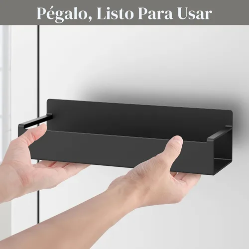 Vista 5 de HuggieGems Paquete de 4 organizadores magnéticos para especias para refrigerador y horno, organizadores negros para nevera y almacenamiento