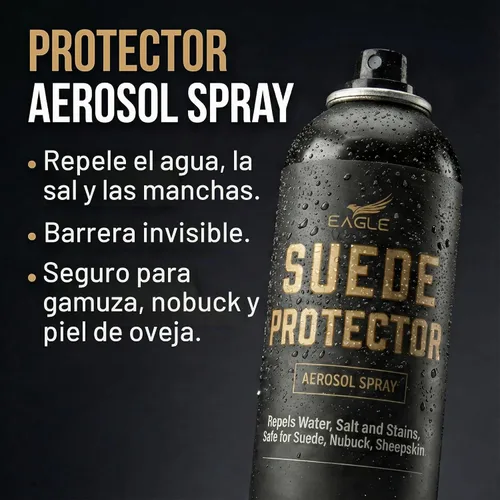 Vista 3 de Eagle Kit de limpieza de gamuza y nobuck – Juego de 5 piezas con limpiador de gamuza de espuma y spray protector, cepillo de 3 vías, cepillo