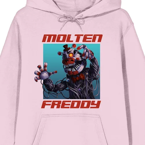 Vista 2 de Bioworld Five Nights At Freddy's Molten Freddy - Sudadera con capucha de manga larga para adulto, color rosa