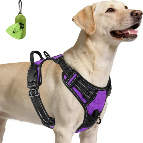 Vista 22 de Joytale Arnés sin tirones para perros pequeños, chaleco reflectante para mascotas con clip frontal, arnés acolchado suave ajustable con asa de fácil