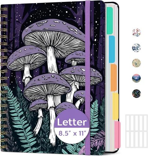Vista 13 de Taja Cuadernos de espiral para trabajo de 5 materias con divisores K - Vórtice rosa