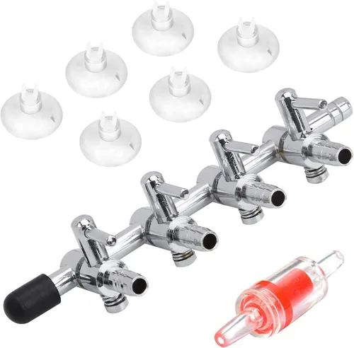 Vista 11 de Pawfly 6 unids 1-Way Acuario Control de Flujo de Aire Palanca Distribuidor de Válvula Recta Divisor para Peces Tanque