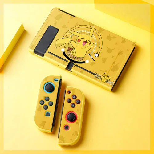 Vista 7 de PERFECTSIGHT Protective Case Compatible with Nintendo Switch Cute Pikachu Anti-Scratch Shockproof Slim Cover Case for NS Switch and Joy-Con, Hard