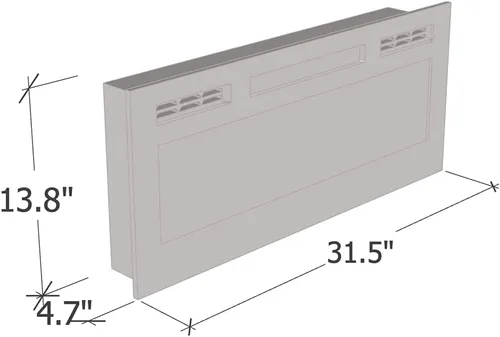 Vista 9 de Calentador de pared empotrado para chimenea eléctrica de 31.5 pulgadas, 1500 W/5100 BTU (blanco)