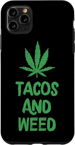 Vista 13 de Carcasa divertida para iPhone 16 Tacos y marihuana de marihuana envejecida