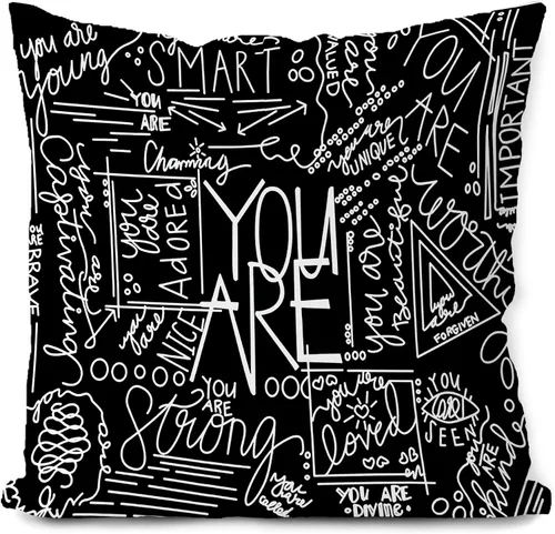 Vista 5 de Regalos de ánimo, fundas de almohada con citas inspiradoras de 18 x 18 pulgadas. You are Brave, You are Smart, regalos de aliento para mujeres