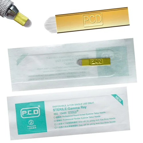 Vista 13 de S12 30 agujas de microblading para cejas con 0.008 in de diámetro, agujas de tatuaje manual de cejas de maquillaje permanente, hojas de microblading