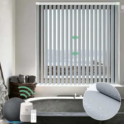 Vista 7 de Yoolax - Persianas verticales transparentes motorizadas, muestras de tela multicolor