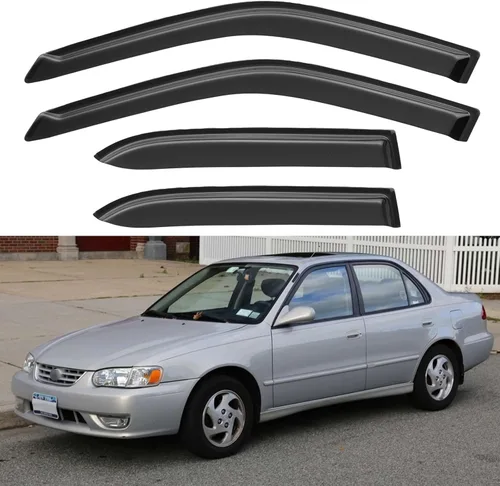 Vista 215 de YQAUTEC - Viseras para ventana, protectores contra la lluvia, compatibles con Subaru WRX 2015-2021, deflectores de viento para ventanas, viseras
