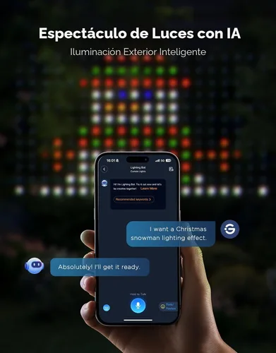 Vista 8 de Govee Luces de red para exteriores, 2.8 x 4.7 pies con funciones RGBIC