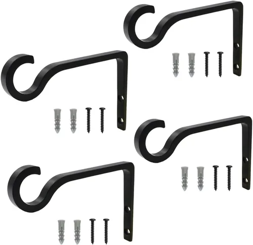 Vista 12 de QIEGL Soporte colgante para plantas de 6 pulgadas, gancho de metal para plantas, gancho de pastor decorativo para colgar linternas, comedero