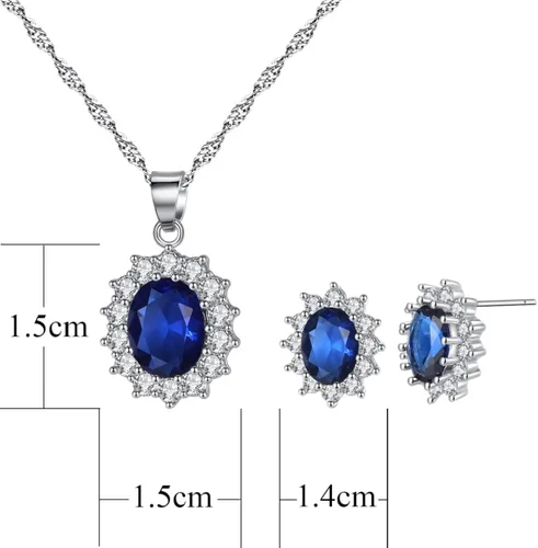 Vista 2 de Jeolory Juego de joyas brillantes con colgante de girasol y diamantes de imitación de cristal para mujeres señora y niña S Cobre Sin gemas