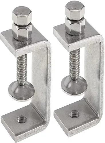 Vista 7 de Abrazaderas de tigre de acero inoxidable 304 resistentes, abrazaderas de metal pequeñas con tornillos, apertura de mandíbula ancha para carpintería