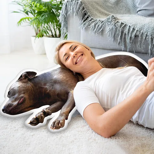 Vista 4 de Almohadas personalizadas con imagen, almohada facial personalizada para perros y gatos, regalos personalizados para cumpleaños para mujeres, hombres