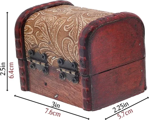Vista 3 de SandT Collection Caja de madera de 3 pulgadas para guardar el tesoro del tesoro - Tan Swirl
