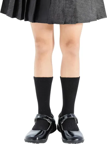 Vista 6 de Calcetines deportivos para niñas y niños combina con uniforme escolar, zapatos de cuero