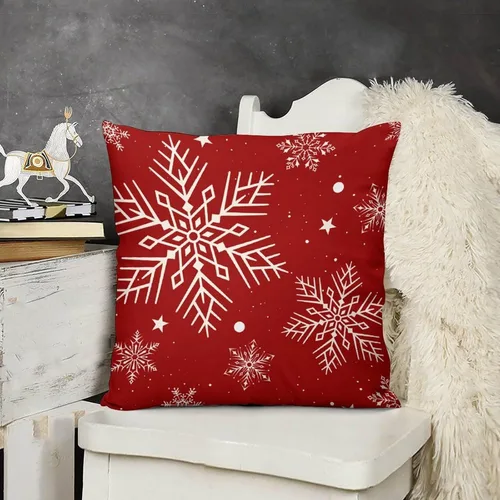 Vista 2 de Juego de 4 fundas de almohada decorativas de árbol de Navidad con estampado de ambos lados, 16 x 16 pulgadas, fundas de almohada de bosque