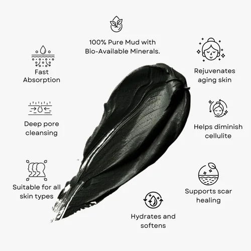 Vista 4 de Máscara de barro del Mar Muerto para cara y cuerpo, mascarilla de limpieza profunda para el acné, minimizador de poros, removedor natural de puntos