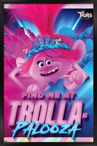 Vista 8 de Trends International Trolls: Band Together - Póster de pared de amapola, 22.4 pulgadas de largo x 14.7 pulgadas, versión enmarcada de madera