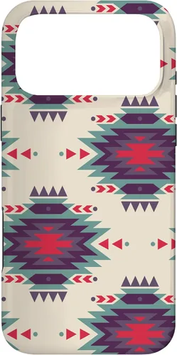 Vista 22 de Funda única con diseño azteca navajo rojo turquesa occidental para iPhone 17