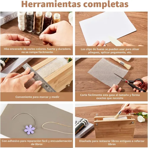 Vista 4 de pamctry 50 kits de encuadernación de libros para principiantes, kit completo de bricolaje con herramientas e instrucciones, 11.6 x 7.8 pulgadas