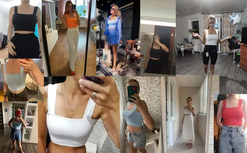 Vista 5 de Abardsion Camiseta corta sin mangas con tirantes delgados para mujer