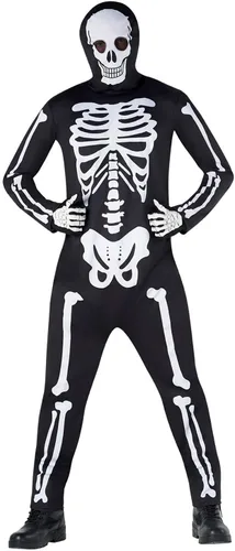 Vista 2 de Morph Disfraz de esqueleto para hombre, traje de esqueleto para adultos, disfraz de esqueleto para adultos, disfraz de esqueleto de Halloween