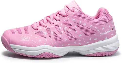 Vista 2 de Jakcuz Zapatos de tenis de bádminton para hombres y mujeres zapatos de raqueta tenis de voleibol para entrenamiento de cancha en interiores