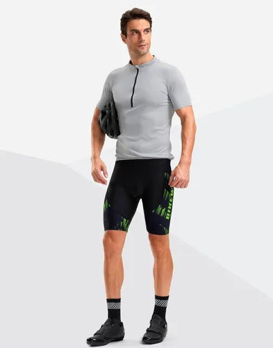 Vista 6 de Pantalones cortos de ciclismo para hombre, acolchados en 4D, para ciclismo, ciclismo en carretera, con bolsillos con cremallera