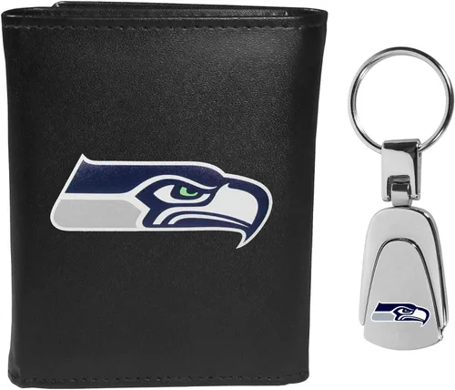 Vista 24 de Siskiyou Sports NFL unisex Tri-fold Wallet & Steel Key Chain