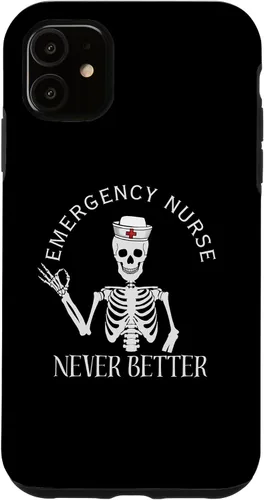 Vista 5 de iPhone 14 Funny ER Nurse ED Enfermera Sala de Emergencias Enfermera Halloween Regalos Caso