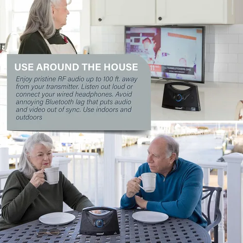 Vista 3 de SEREONIC Altavoces inalámbricos portátiles de TV para Smart TV, ideales para ver la televisión sin el volumen a todo volumen, altavoces inalámbricos