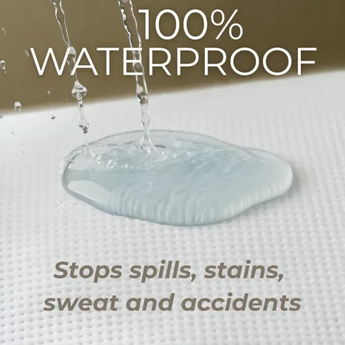 Vista 2 de Protector de colchón prémium tamaño Queen Funda Tencel 100% impermeable Protector de colchón refrescante y transpirable con bolsillo profundo