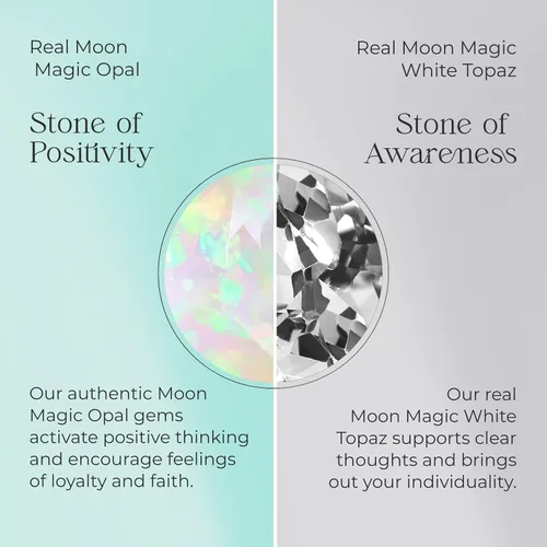Vista 5 de Moon Magic - Opal, Amethyst, Obsidian, Moonstone Rings - FlowReal 925 Sterling Silver - 18k Rose Gold Raw Crystal Rings for WomenGenuine Jewelry