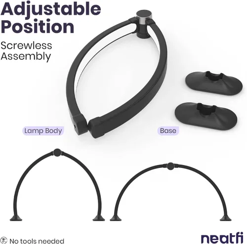Vista 6 de Neatfi Luz de Media Luna para Lámpara de Escritorio de Uñas, Lámpara de Mesa, Múltiples Modos de Iluminación de Escritorio para Esteticistas