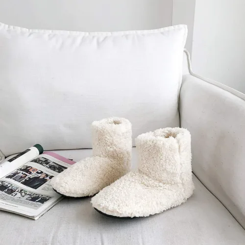 Vista 4 de mianshe Pantuflas tipo botín mullido para mujer y hombre con espuma viscoelástica