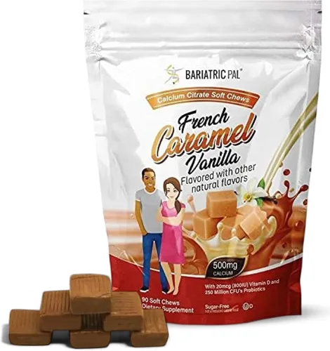 Vista 10 de BariatricPal Citrato de calcio sin azúcar, masticables suaves, 500 mg con probióticos (90 unidades) – uva silvestre