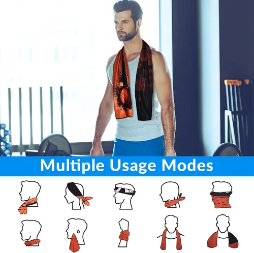 Vista 3 de Sukeen Toallas refrescantes para cuello y cara con estilo de baloncesto, toallas de sudor frescas para climas cálidos, toallas de microfibra