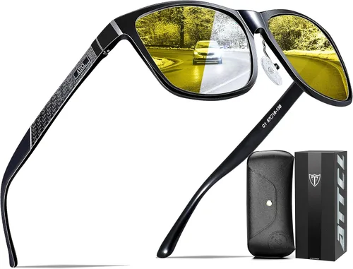 Vista 13 de ATTCL Polarized Sunglasses Men Al-Mg Metal Ultralight UV400 for Driving Verde/Gris (Army Green-Grey)